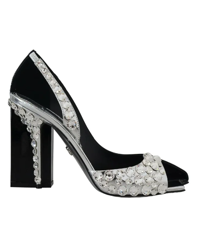 Affordable Rhinestone Pumps for a Dazzling Look---Dolce & Gabbana Crystal Double Design High Heels