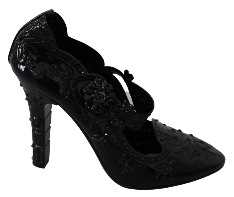 Dolce & Gabbana Elegant Crystal Embellished Cinderella Women's Pumps---Chic Embellished Pumps for a Glamorous Look