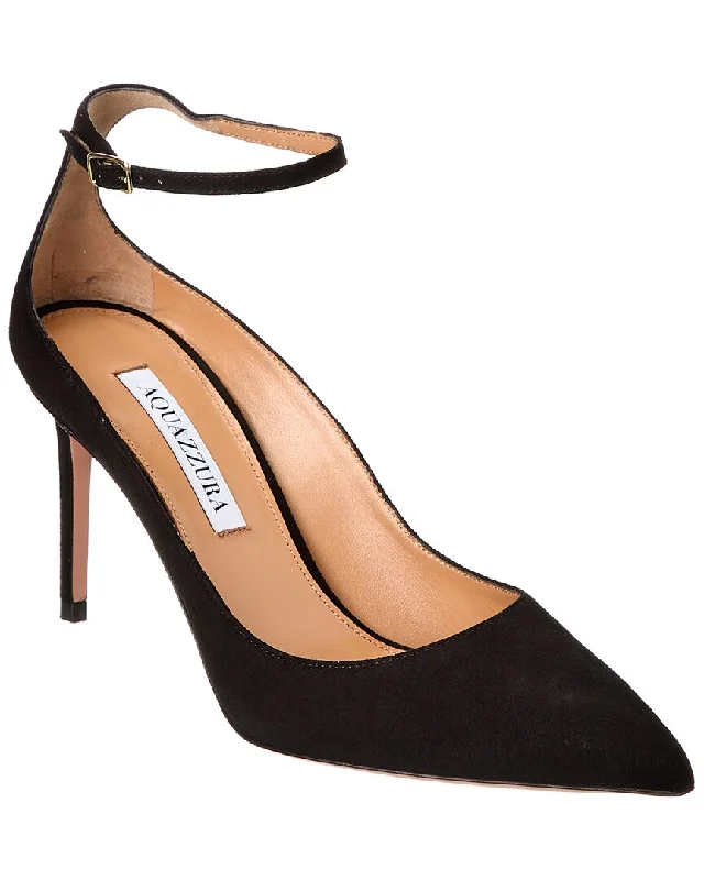 Affordable Suede Ankle Pumps for All-Day Wear--Aquazzura Love Affair 85 Suede Pump