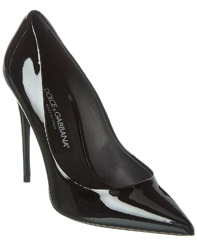 Sleek and Shiny Patent Pump Heels for a Polished Look--Dolce & Gabbana Dg Logo Patent Pump