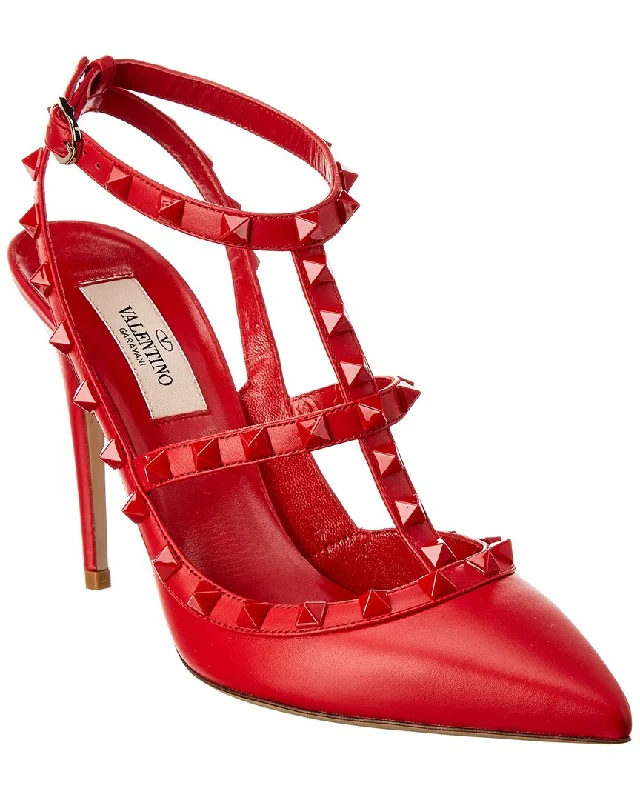 Valentino Rockstud Caged 100 Leather Pump---Comfortable Leather Pumps for Office and Everyday Wear