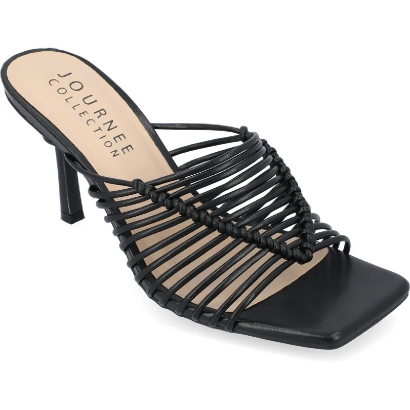 Saskia Womens Strappy Faux Leather Heels---Affordable Strappy Platform Heels with Premium Quality