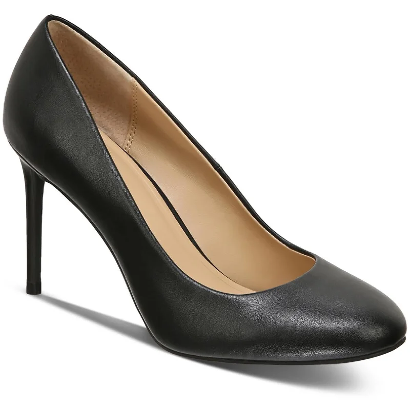 Laurenne Womens Faux Leather Slip-On Pumps---Comfortable Leather Pumps for Office and Everyday Wear