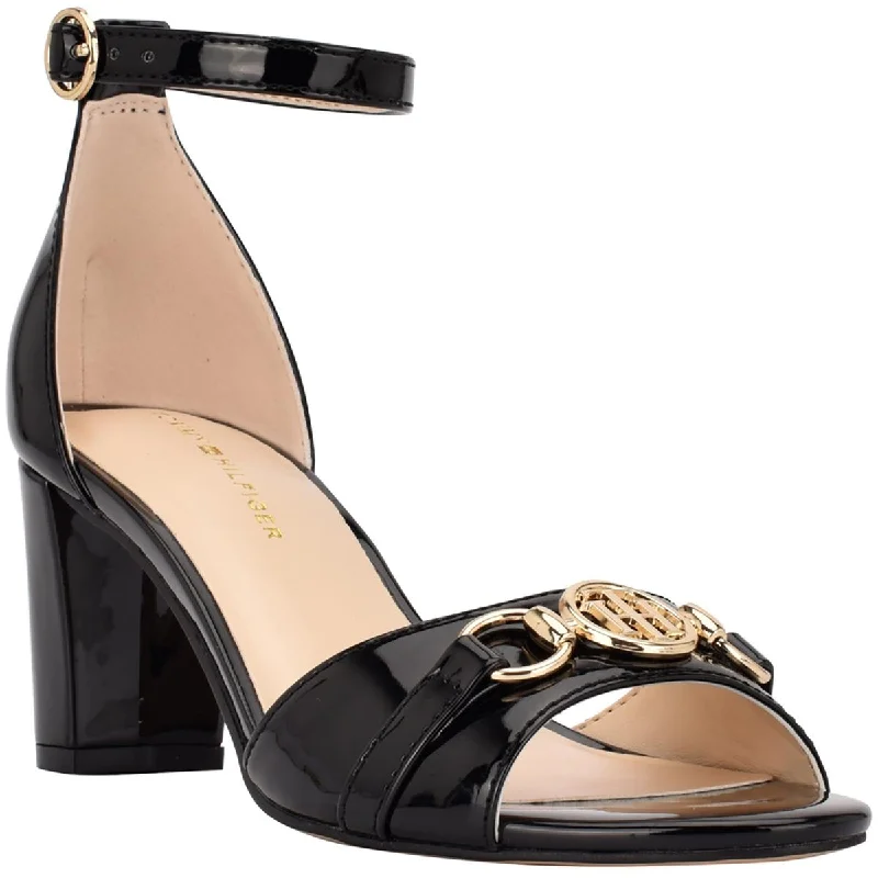 Sleek and Shiny Patent Pump Heels for a Polished Look--Rusina Womens Patent Ankle Strap Heels