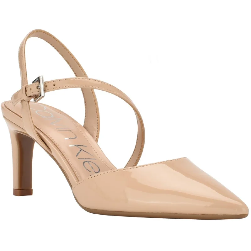 Sleek and Shiny Patent Pump Heels for a Polished Look--Loden Womens Patent Pointed Toe Slingback Heels