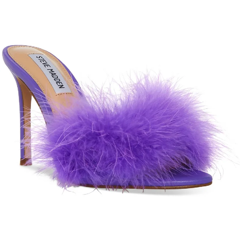 Stylish Slip-On Pumps for Quick Elegance---Spin Womens Feathers Slip On Heels