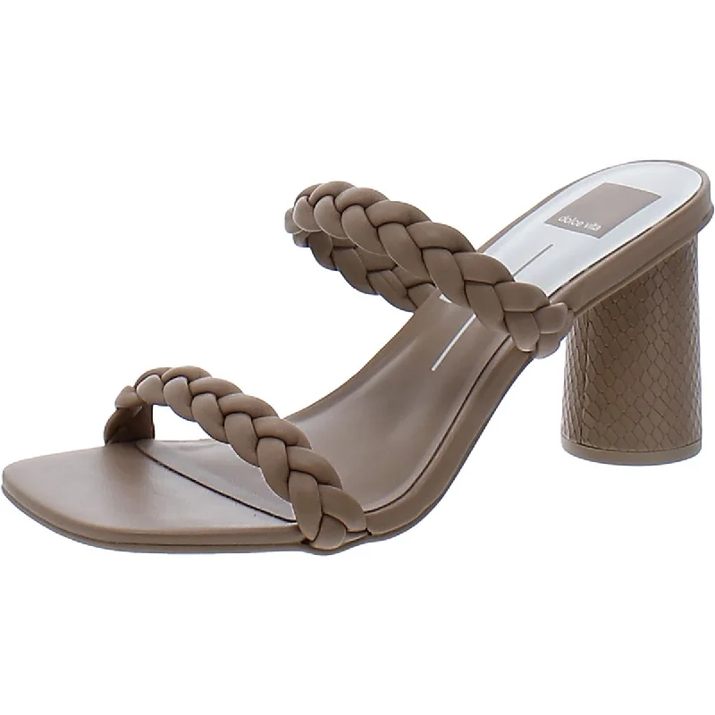 Nairi Woven Womens Braided Square Toe Heels---Durable Square Toe Block Heels for Everyday Use