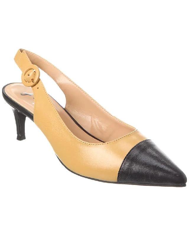 Fashionable Leather Slingback Pumps for Casual Wear--French Sole Skylar Leather Slingback Pump