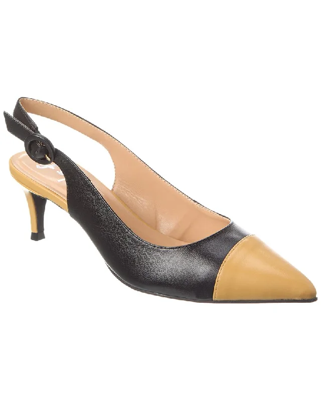 Fashionable Leather Slingback Pumps for Casual Wear--French Sole Skylar Leather Slingback Pump