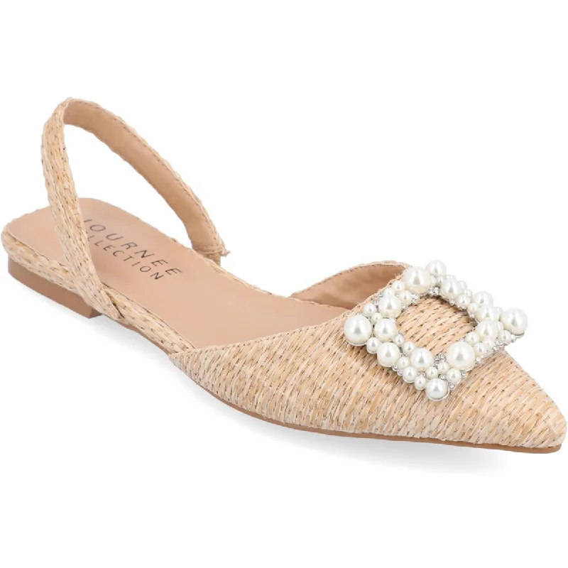 Hannae Womens Embellished Manmade Slingback Heels---Chic Embellished Pumps for a Glamorous Look