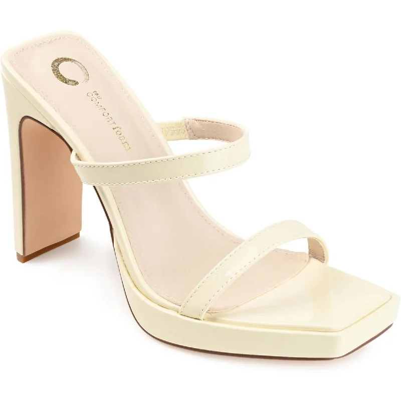 Sleek and Shiny Patent Pump Heels for a Polished Look--Naivee Womens Patent Square Toe Block Heels