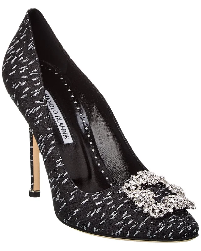 Versatile Heeled Sandals for Any Occasion---Manolo Blahnik Hangisi 105 Jacquard Pump