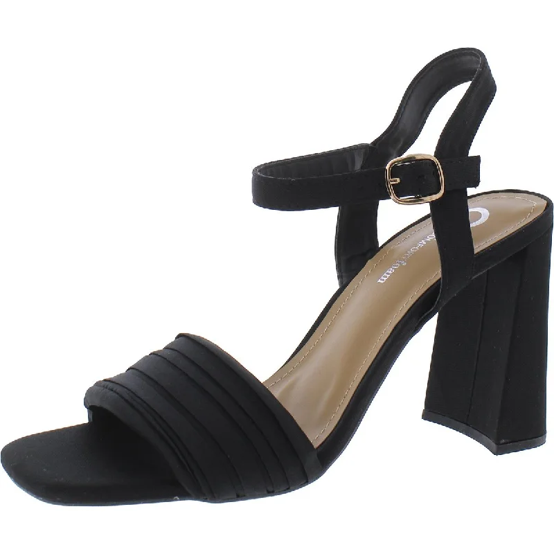 Versatile Heeled Sandals for Any Occasion---Womens Buckle Textured Heels