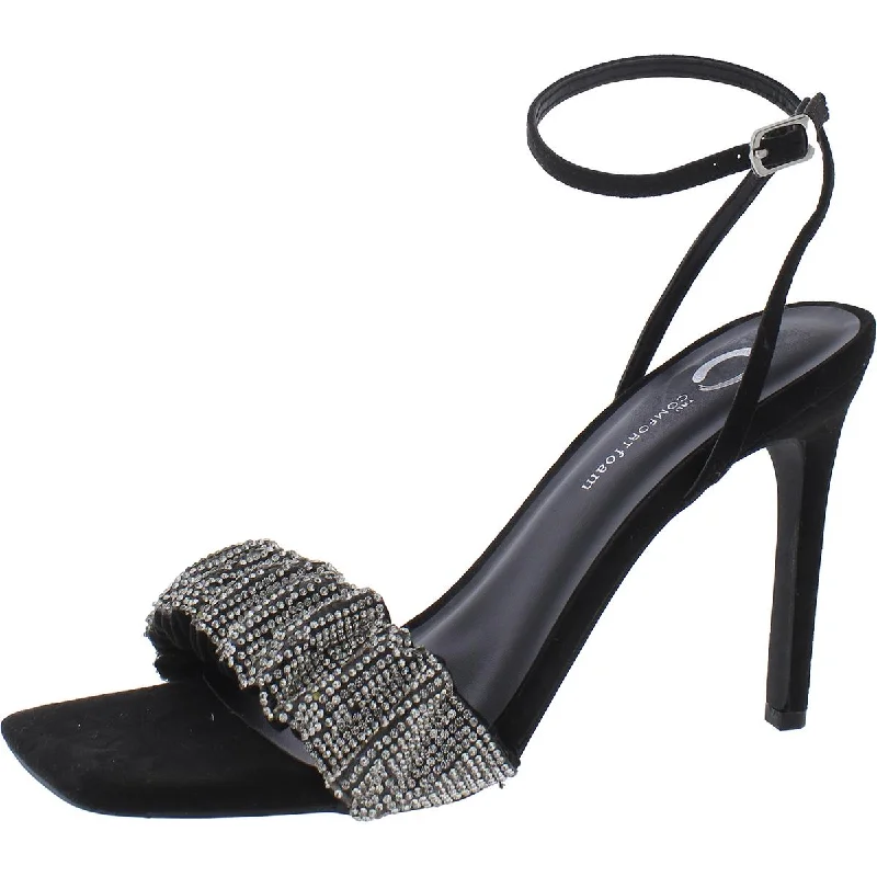 Affordable Suede Ankle Pumps for All-Day Wear--Womens Rhinestone Faux Suede Heels