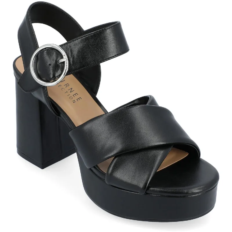 Trendy Chunky Heel Pumps for Casual Wear--AKEELY Womens Faux Leather Cushioned Footbed Block Heels