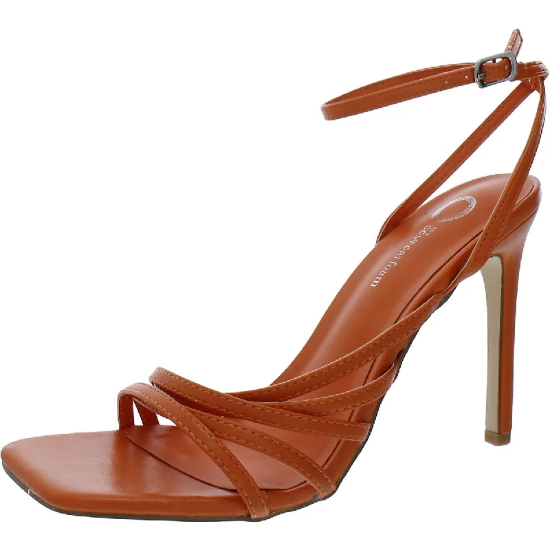 Womens Faux Leather Square Toe Heels---Durable Square Toe Block Heels for Everyday Use