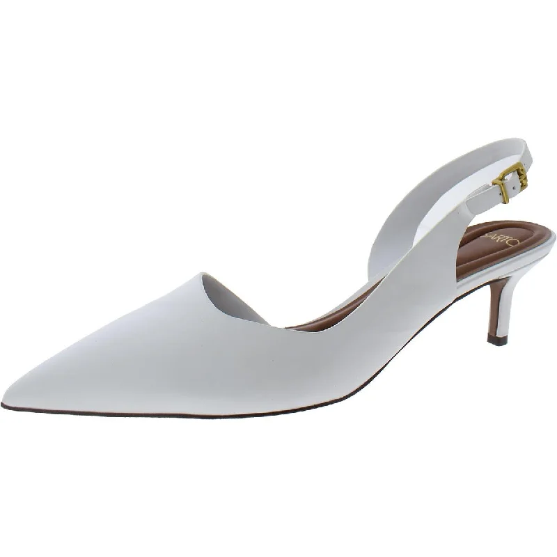 Fashionable Leather Slingback Pumps for Casual Wear--Kimberly Womens Leather Slingback Heels