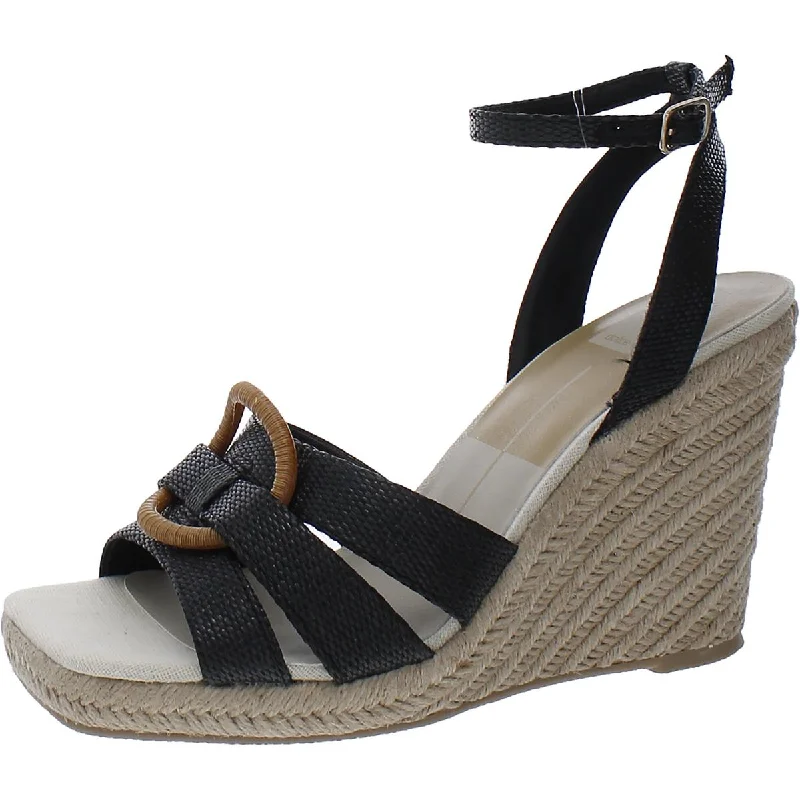 Stylish Ankle Strap Heels for Women--Espadrille Womens Woven Ankle Strap Pumps