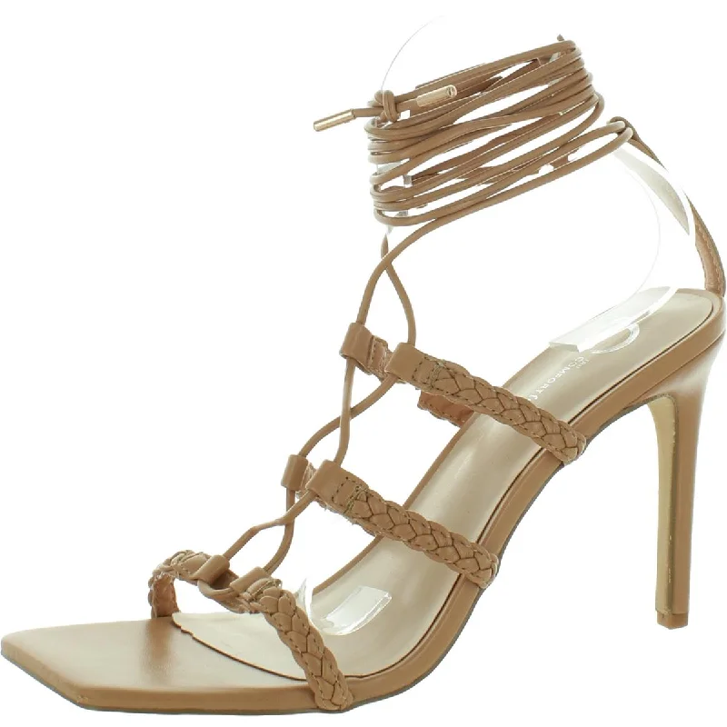 Sleek and Shiny Patent Pump Heels for a Polished Look--Womens Patent Cushioned Footbed Lace-Up Heels