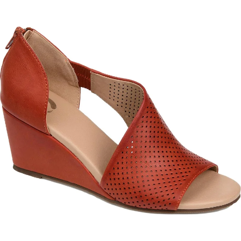 Aretha Womens Faux Leather Wedge Heels---Comfortable Leather Pumps for Office and Everyday Wear