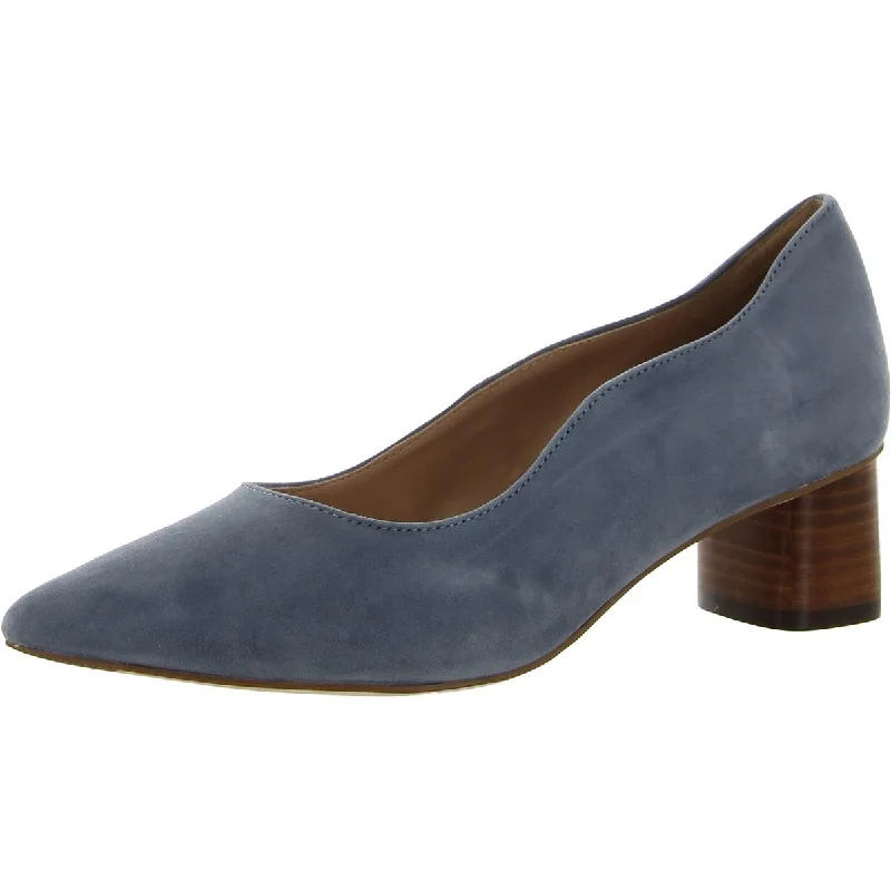 Affordable Suede Ankle Pumps for All-Day Wear--Womens Suede Pointed Toe Block Heels