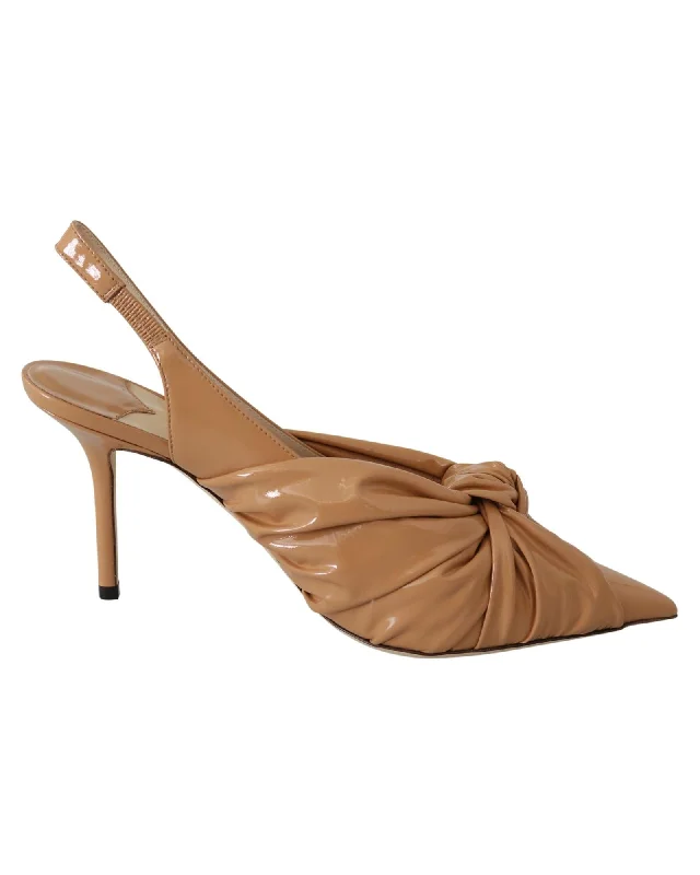 Jimmy Choo Caramel Leather Annabell Pumps---Comfortable Leather Pumps for Office and Everyday Wear