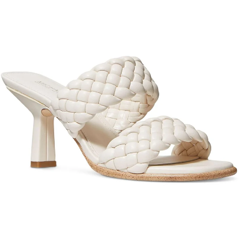 Amelia Womens Faux Leather Woven Heels---Comfortable Leather Pumps for Office and Everyday Wear