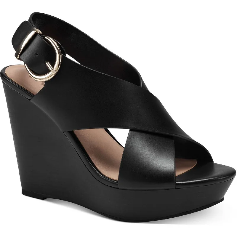 Versatile Heeled Sandals for Any Occasion---Veraa Womens Buckle Criss-cross Wedge Heels