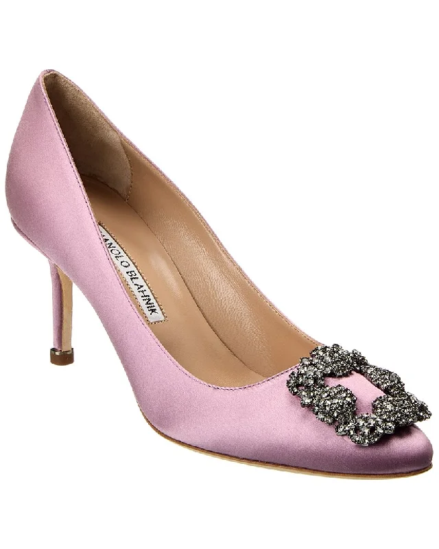 Manolo Blahnik Hangisi 70 Satin PumpAffordable Satin Heels with a Luxe Touch