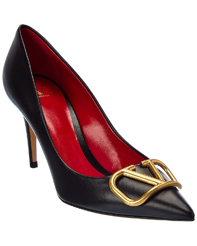 Valentino Vlogo 80 Leather Pump---Comfortable Leather Pumps for Office and Everyday Wear