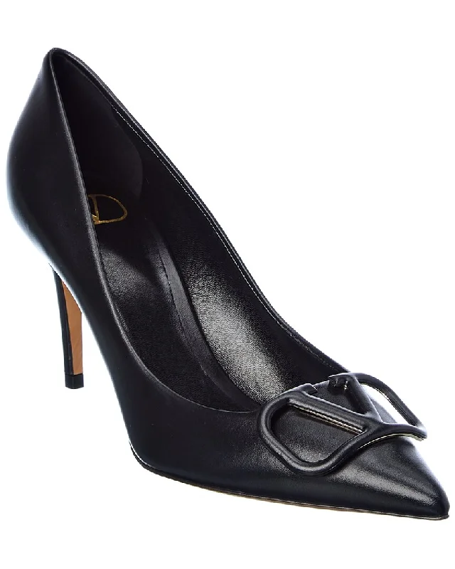 Valentino Vlogo 80 Leather Pump---Comfortable Leather Pumps for Office and Everyday Wear