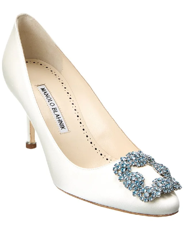 Manolo Blahnik Hangisi Bridal 70 Satin Pump