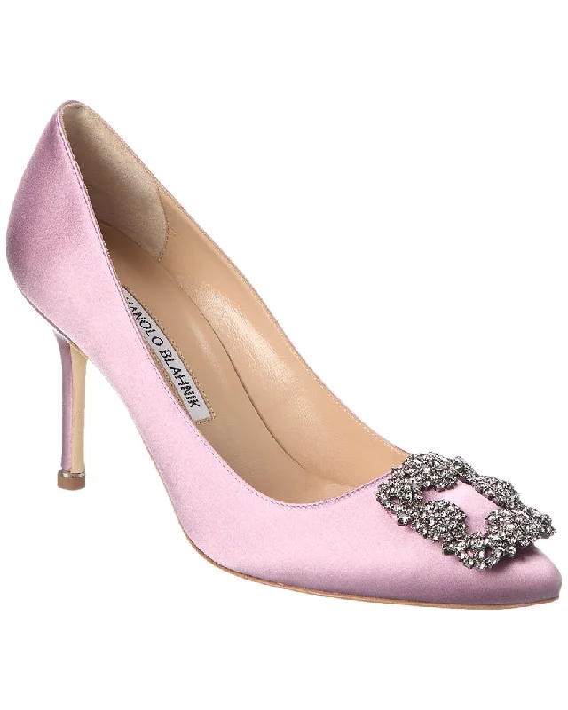 Manolo Blahnik Hangisi 90 Satin PumpAffordable Satin Heels with a Luxe Touch