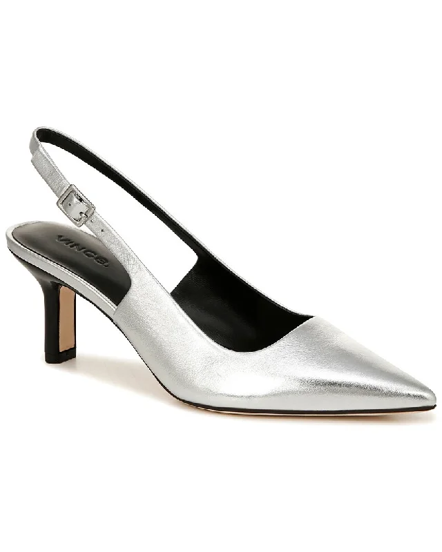 Fashionable Leather Slingback Pumps for Casual Wear--Vince Pandora-B Leather Slingback