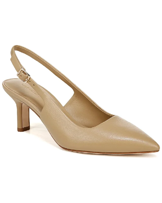 Fashionable Leather Slingback Pumps for Casual Wear--Vince Pandora-B Leather Slingback