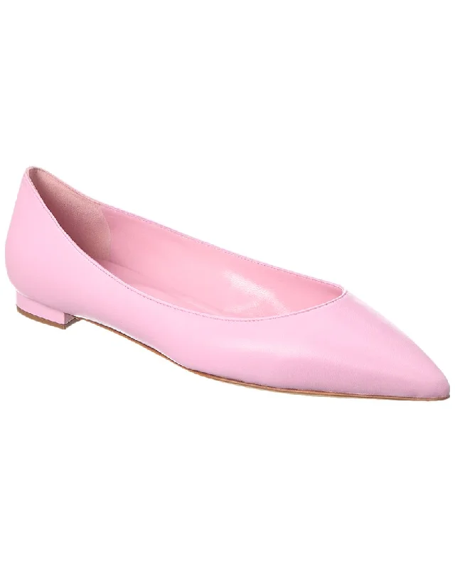 Manolo Blahnik Kietta Leather Flat---Comfortable Leather Pumps for Office and Everyday Wear