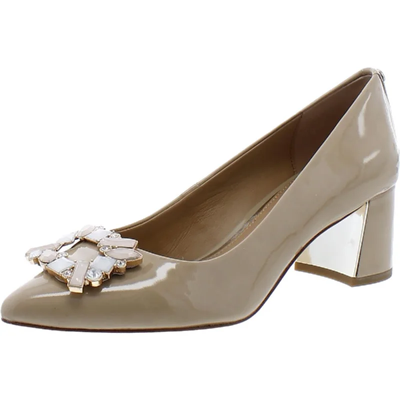 Sleek and Shiny Patent Pump Heels for a Polished Look--Suzette Womens Patent Rhinestone Pumps