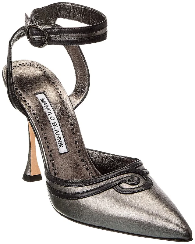 Manolo Blahnik Chonga 105 Leather Pump---Comfortable Leather Pumps for Office and Everyday Wear