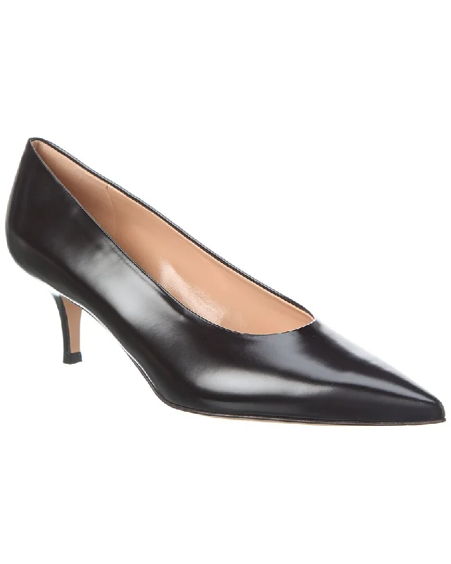 Gianvito Rossi Robbie 55 Leather Pump---Comfortable Leather Pumps for Office and Everyday Wear