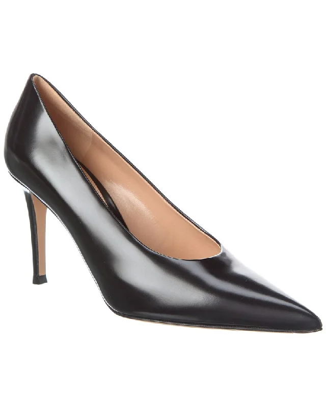 Gianvito Rossi Robbie 85 Leather Pump---Comfortable Leather Pumps for Office and Everyday Wear