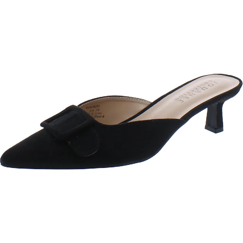 Affordable Suede Ankle Pumps for All-Day Wear--Womens Padded Insole Faux Suede Slide