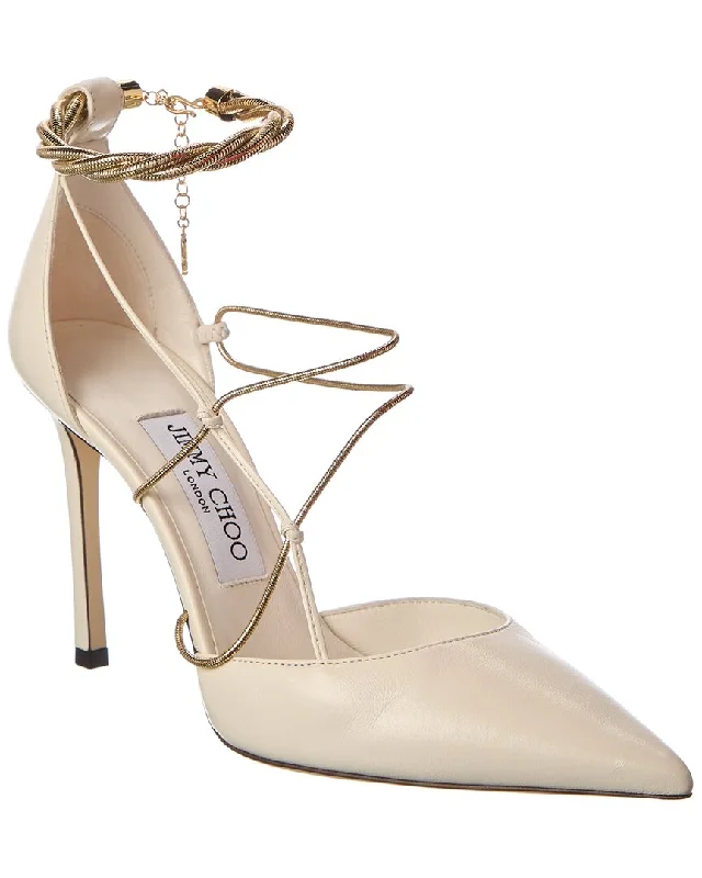 Jimmy Choo Olesia 95 Leather Pump---Comfortable Leather Pumps for Office and Everyday Wear