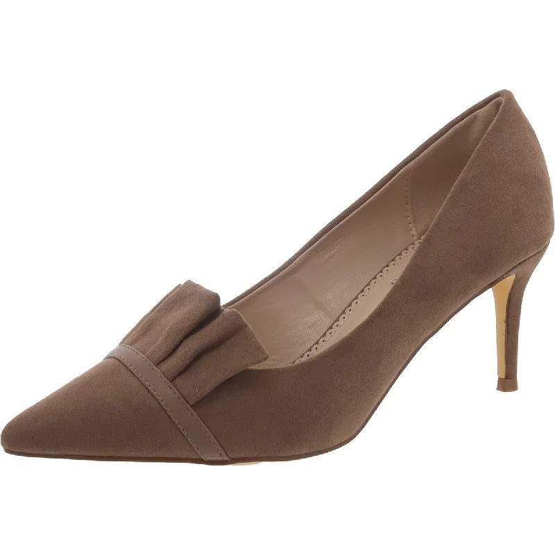 Affordable Suede Ankle Pumps for All-Day Wear--Womens Faux Suede Cushioned Footbed Pumps