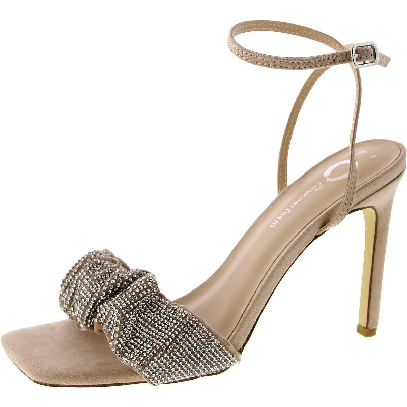 Affordable Suede Ankle Pumps for All-Day Wear--Womens Faux Suede Embellished Heels