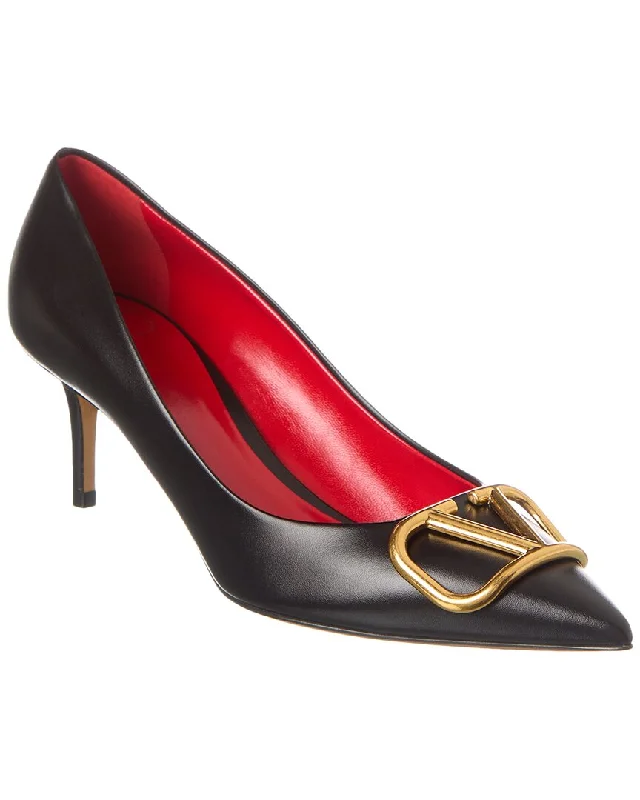 Valentino Vlogo Signature 60 Leather Pump---Comfortable Leather Pumps for Office and Everyday Wear