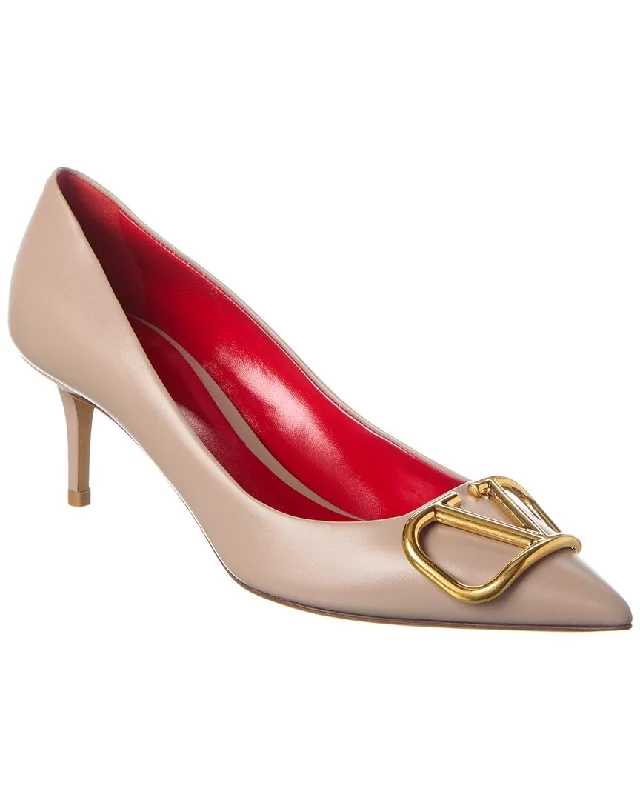 Valentino Vlogo Signature 60 Leather Pump---Comfortable Leather Pumps for Office and Everyday Wear