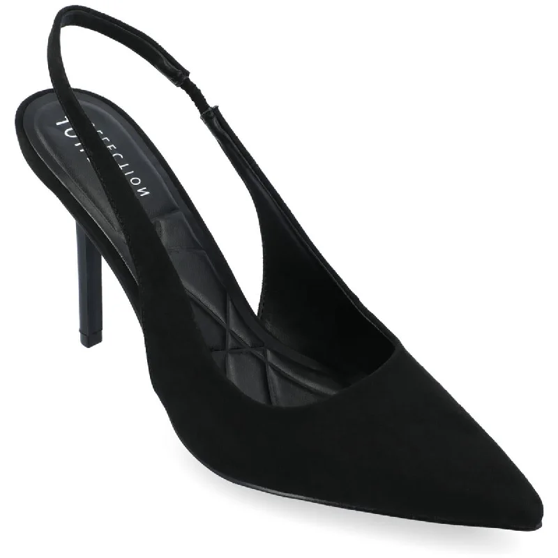 Affordable Suede Ankle Pumps for All-Day Wear--Elenney Womens Faux Suede Pointed Toe Slingback Heels