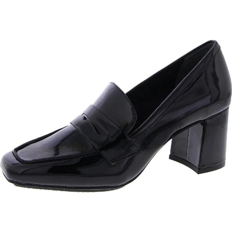 Sleek and Shiny Patent Pump Heels for a Polished Look--Womens Patent Slip On Loafer Heels