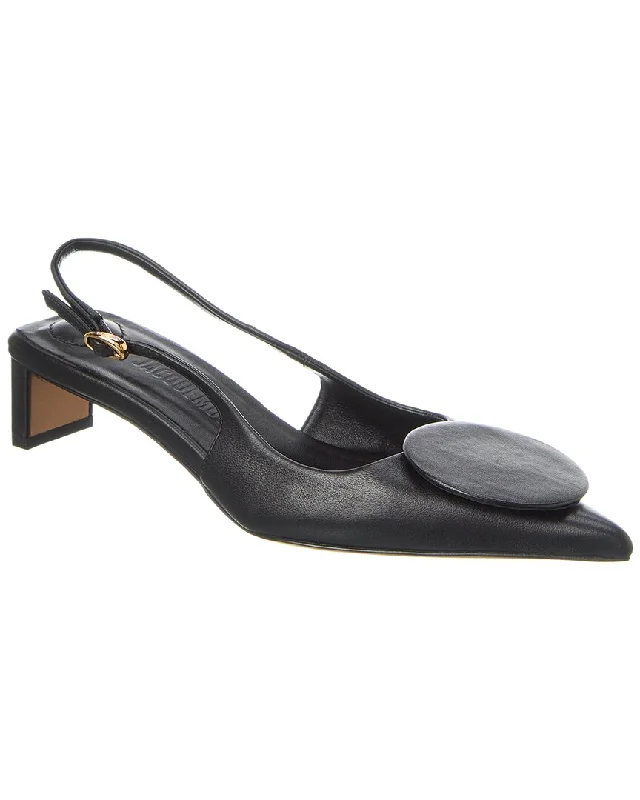 Fashionable Leather Slingback Pumps for Casual Wear--Jacquemus Duelo Basses Leather Slingback Pump