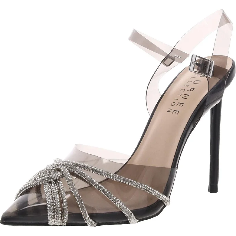 Stylish Ankle Strap Heels for Women--Womens Vinyl Embellished Ankle Strap